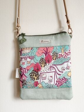 Handmade Mint and Multi-Color Crossbody Bag